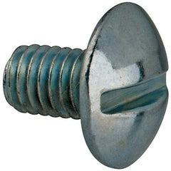 Value Collection - #10-32 UNF, 5/16" Length Under Head Slotted Drive Machine Screw - Truss Head, Grade J82 Steel, Zinc-Plated Finish, Without Washer - Exact Tool & Supply