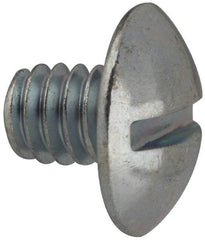Value Collection - 1/4-20 UNC, 5/16" Length Under Head Slotted Drive Machine Screw - Truss Head, Grade J82 Steel, Zinc-Plated Finish, Without Washer - Exact Tool & Supply