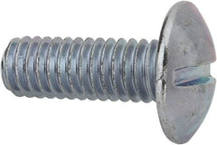 Value Collection - 5/16-18 UNC, 7/8" Length Under Head Slotted Drive Machine Screw - Truss Head, Grade J82 Steel, Zinc-Plated Finish, Without Washer - Exact Tool & Supply
