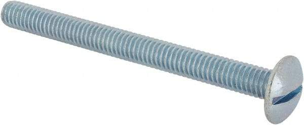 Value Collection - 5/16-18 UNC, 3-1/2" Length Under Head Slotted Drive Machine Screw - Truss Head, Grade J82 Steel, Zinc-Plated Finish, Without Washer - Exact Tool & Supply