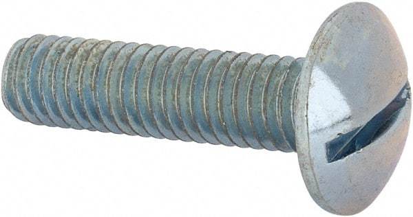 Value Collection - 3/8-16 UNC, 1-1/2" Length Under Head Slotted Drive Machine Screw - Truss Head, Grade J82 Steel, Zinc-Plated Finish, Without Washer - Exact Tool & Supply