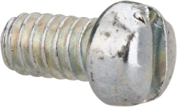 Value Collection - #3-48 UNC, 3/16" Length Under Head Slotted Drive Machine Screw - Fillister Head, Grade J82 Steel, Zinc-Plated Finish, Without Washer - Exact Tool & Supply
