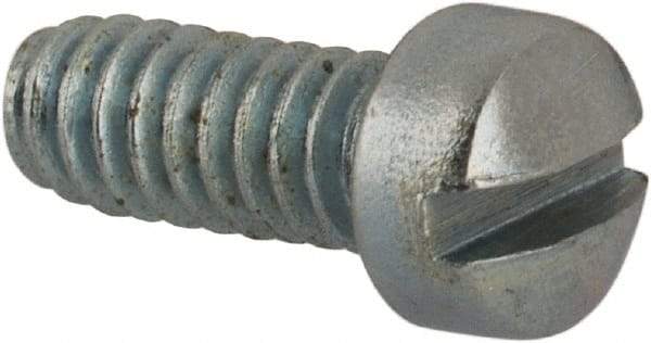 Value Collection - #3-48 UNC, 1/4" Length Under Head Slotted Drive Machine Screw - Fillister Head, Grade J82 Steel, Zinc-Plated Finish, Without Washer - Exact Tool & Supply