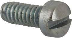 Value Collection - #3-48 UNC, 1/4" Length Under Head Slotted Drive Machine Screw - Fillister Head, Grade J82 Steel, Zinc-Plated Finish, Without Washer - Exact Tool & Supply