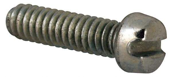 Value Collection - #3-48 UNC, 3/8" Length Under Head Slotted Drive Machine Screw - Fillister Head, Grade J82 Steel, Zinc-Plated Finish, Without Washer - Exact Tool & Supply