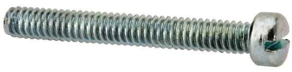 Value Collection - #5-40 UNC, 1" Length Under Head Slotted Drive Machine Screw - Fillister Head, Grade J82 Steel, Zinc-Plated Finish, Without Washer - Exact Tool & Supply