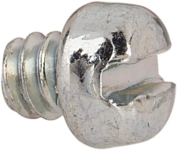 Value Collection - #6-32 UNC, 1/8" Length Under Head Slotted Drive Machine Screw - Fillister Head, Grade J82 Steel, Zinc-Plated Finish, Without Washer - Exact Tool & Supply