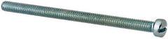 Value Collection - #8-32 UNC, 2-1/2" Length Under Head Slotted Drive Machine Screw - Fillister Head, Grade J82 Steel, Zinc-Plated Finish, Without Washer - Exact Tool & Supply