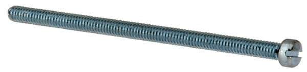 Value Collection - #8-32 UNC, 3" Length Under Head Slotted Drive Machine Screw - Fillister Head, Grade J82 Steel, Zinc-Plated Finish, Without Washer - Exact Tool & Supply