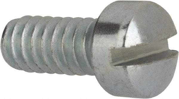 Value Collection - #10-24 UNC, 7/16" Length Under Head Slotted Drive Machine Screw - Fillister Head, Grade J82 Steel, Zinc-Plated Finish, Without Washer - Exact Tool & Supply