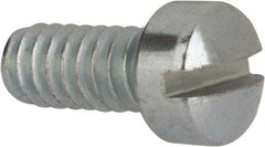 Value Collection - #10-24 UNC, 7/16" Length Under Head Slotted Drive Machine Screw - Fillister Head, Grade J82 Steel, Zinc-Plated Finish, Without Washer - Exact Tool & Supply
