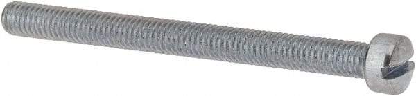Value Collection - #10-32 UNF, 2-1/4" Length Under Head Slotted Drive Machine Screw - Fillister Head, Grade J82 Steel, Zinc-Plated Finish, Without Washer - Exact Tool & Supply