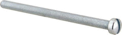 Value Collection - #10-32 UNF, 3" Length Under Head Slotted Drive Machine Screw - Fillister Head, Grade J82 Steel, Zinc-Plated Finish, Without Washer - Exact Tool & Supply