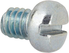 Value Collection - #12-24 UNC, 1/4" Length Under Head Slotted Drive Machine Screw - Fillister Head, Grade J82 Steel, Zinc-Plated Finish, Without Washer - Exact Tool & Supply