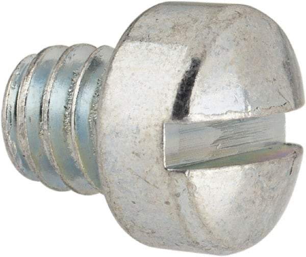 Value Collection - 1/4-20 UNC, 1/4" Length Under Head Slotted Drive Machine Screw - Fillister Head, Grade J82 Steel, Zinc-Plated Finish, Without Washer - Exact Tool & Supply