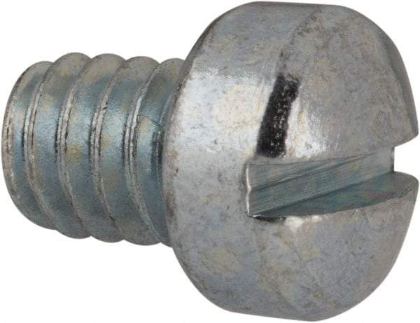 Value Collection - 1/4-20 UNC, 5/16" Length Under Head Slotted Drive Machine Screw - Fillister Head, Grade J82 Steel, Zinc-Plated Finish, Without Washer - Exact Tool & Supply
