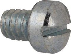 Value Collection - 1/4-20 UNC, 5/16" Length Under Head Slotted Drive Machine Screw - Fillister Head, Grade J82 Steel, Zinc-Plated Finish, Without Washer - Exact Tool & Supply