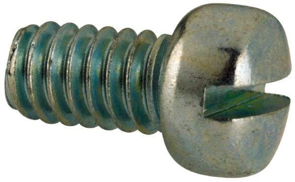 Value Collection - 1/4-20 UNC, 7/16" Length Under Head Slotted Drive Machine Screw - Fillister Head, Grade J82 Steel, Zinc-Plated Finish, Without Washer - Exact Tool & Supply