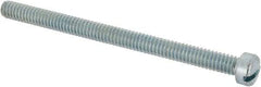 Value Collection - 1/4-20 UNC, 3-1/2" Length Under Head Slotted Drive Machine Screw - Fillister Head, Grade J82 Steel, Zinc-Plated Finish, Without Washer - Exact Tool & Supply