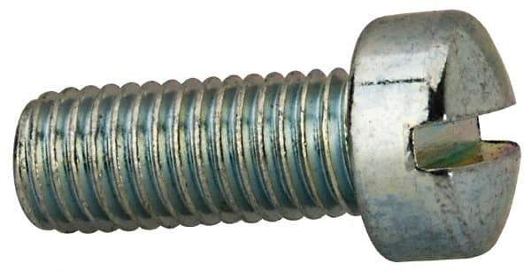 Value Collection - 1/4-28 UNF, 5/8" Length Under Head Slotted Drive Machine Screw - Fillister Head, Grade J82 Steel, Zinc-Plated Finish, Without Washer - Exact Tool & Supply