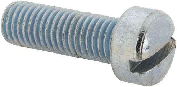 Value Collection - 1/4-28 UNF, 3/4" Length Under Head Slotted Drive Machine Screw - Fillister Head, Grade J82 Steel, Zinc-Plated Finish, Without Washer - Exact Tool & Supply
