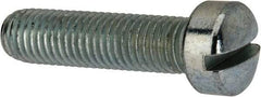Value Collection - 1/4-28 UNF, 1" Length Under Head Slotted Drive Machine Screw - Fillister Head, Grade J82 Steel, Zinc-Plated Finish, Without Washer - Exact Tool & Supply