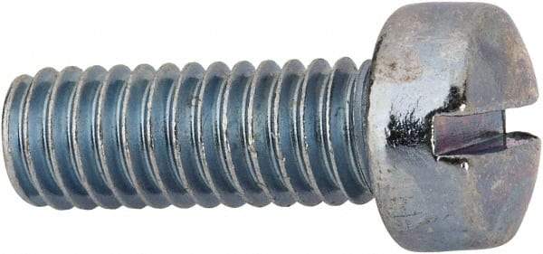 Value Collection - 5/16-18 UNC, 7/8" Length Under Head Slotted Drive Machine Screw - Fillister Head, Grade J82 Steel, Zinc-Plated Finish, Without Washer - Exact Tool & Supply