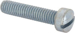 Value Collection - 5/16-18 UNC, 1-1/2" Length Under Head Slotted Drive Machine Screw - Fillister Head, Grade J82 Steel, Zinc-Plated Finish, Without Washer - Exact Tool & Supply