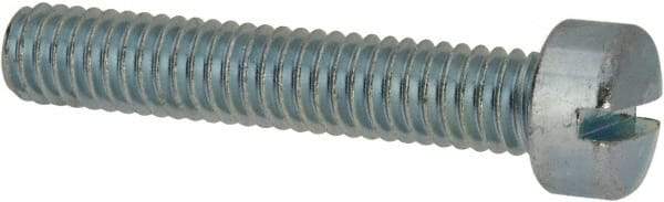 Value Collection - 5/16-18 UNC, 1-3/4" Length Under Head Slotted Drive Machine Screw - Fillister Head, Grade J82 Steel, Zinc-Plated Finish, Without Washer - Exact Tool & Supply