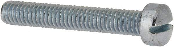 Value Collection - 5/16-18 UNC, 2" Length Under Head Slotted Drive Machine Screw - Fillister Head, Grade J82 Steel, Zinc-Plated Finish, Without Washer - Exact Tool & Supply