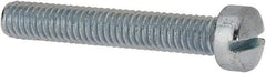 Value Collection - 5/16-18 UNC, 2" Length Under Head Slotted Drive Machine Screw - Fillister Head, Grade J82 Steel, Zinc-Plated Finish, Without Washer - Exact Tool & Supply