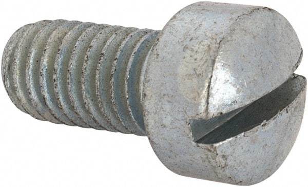 Value Collection - 3/8-16 UNC, 3/4" Length Under Head Slotted Drive Machine Screw - Fillister Head, Grade J82 Steel, Zinc-Plated Finish, Without Washer - Exact Tool & Supply