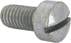 Value Collection - 3/8-16 UNC, 3/4" Length Under Head Slotted Drive Machine Screw - Fillister Head, Grade J82 Steel, Zinc-Plated Finish, Without Washer - Exact Tool & Supply