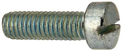 Value Collection - 3/8-16 UNC, 1-1/4" Length Under Head Slotted Drive Machine Screw - Fillister Head, Grade J82 Steel, Zinc-Plated Finish, Without Washer - Exact Tool & Supply