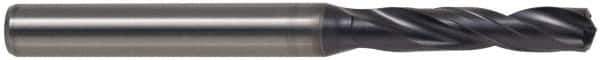 Kennametal - 9mm 140° Spiral Flute Solid Carbide Screw Machine Drill Bit - TiAlN Finish, Right Hand Cut, 47mm Flute Length, 89mm OAL, Standard Point, Straight Shank, Through Coolant - Exact Tool & Supply