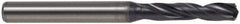 Kennametal - 9mm 140° Spiral Flute Solid Carbide Screw Machine Drill Bit - TiAlN Finish, Right Hand Cut, 47mm Flute Length, 89mm OAL, Standard Point, Straight Shank, Through Coolant - Exact Tool & Supply