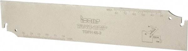 Iscar - 1.7717" Blade Height, 0.098" Blade Width, 8.858" OAL, Neutral Cut, Single End Indexable Cut-Off Blade - TGFH Blade, Tang-Grip Series - Exact Tool & Supply