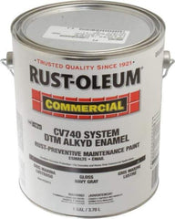 Rust-Oleum - 1 Gal Navy Gray Gloss Finish Alkyd Enamel Paint - 278 to 509 Sq Ft per Gal, Interior/Exterior, Direct to Metal, <100 gL VOC Compliance - Exact Tool & Supply