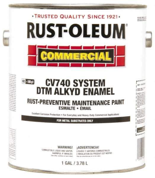 Rust-Oleum - 1 Gal Flat Red Alkyd Primer - 325 to 650 Sq Ft Coverage, Quick Drying, Interior/Exterior - Exact Tool & Supply