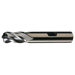 ‎5/8″ Dia. × 5/8″ Shank × 1-5/8″ DOC × 3-3/4″ OAL, HSSCoPM TiCN, Spiral , 4 Flute, CW Helix, Weldon, Ballnose End Mill - Exact Tool & Supply