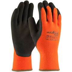 ‎41-1400/S Insulated Seamless Knit - PowerGrab Thermo - HV Orange Acrylic Terry Shell - Latex MicroFinish Grip - Exact Tool & Supply