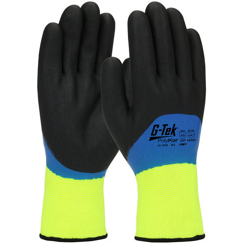 ‎41-1415/S Insulated Seamless Knit - G-Tek PolyKor - 15G w/ Acrylic Liner Double Dip w/ 3/4 Nitrile Foam - A3 - Exact Tool & Supply