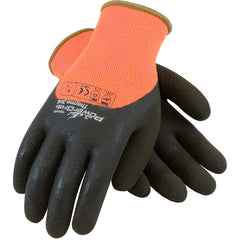‎41-1475/S Insulated Seamless Knit - PowerGrab Thermo - HV Orange Acrylic Terry Shell - 3/4 Dip Latex MF Grip - Exact Tool & Supply