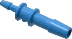 Made in USA - 1/4 x 1/8" Barb, HDPE Single Barbed Tube Reducer - Blue, Male - Exact Tool & Supply