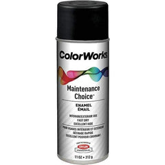 Krylon - Black, Flat, Enamel Spray Paint - 15 to 18 Sq Ft per Can, 16 oz Container, Use on General Industrial Maintenance & Touch-up Work - Exact Tool & Supply