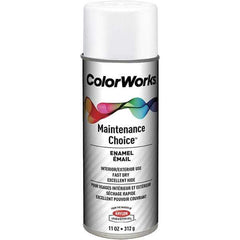 Krylon - White, Gloss, Enamel Spray Paint - 15 to 18 Sq Ft per Can, 16 oz Container, Use on General Industrial Maintenance & Touch-up Work - Exact Tool & Supply