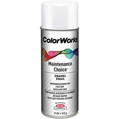 Krylon - White, Flat, Enamel Spray Paint - 15 to 18 Sq Ft per Can, 16 oz Container, Use on General Industrial Maintenance & Touch-up Work - Exact Tool & Supply