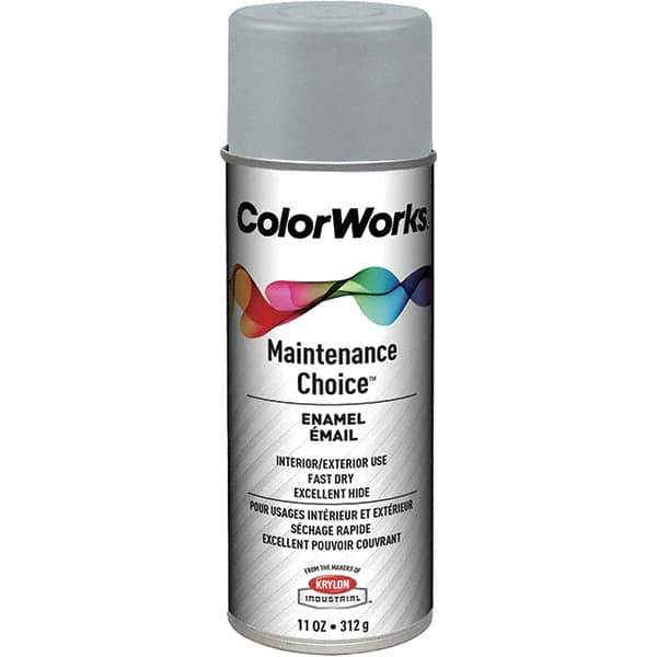 Krylon - Light Machinery Gray, Enamel Spray Paint - 15 to 18 Sq Ft per Can, 16 oz Container, Use on General Industrial Maintenance & Touch-up Work - Exact Tool & Supply