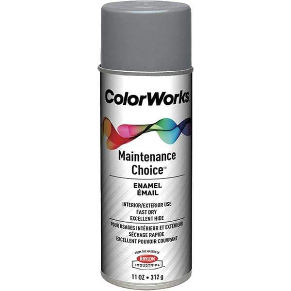 Krylon - Industrial Gray, Enamel Spray Paint - 15 to 18 Sq Ft per Can, 16 oz Container, Use on General Industrial Maintenance & Touch-up Work - Exact Tool & Supply