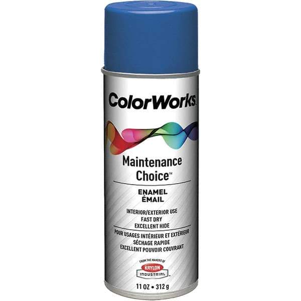 Krylon - Royal Blue, Enamel Spray Paint - 15 to 18 Sq Ft per Can, 16 oz Container, Use on General Industrial Maintenance & Touch-up Work - Exact Tool & Supply